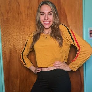 Yellow sporty crop top